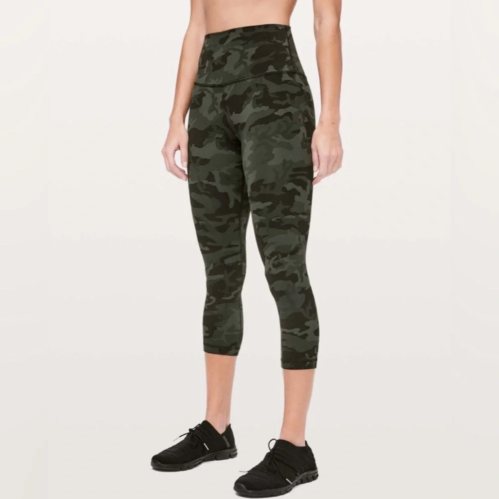 Lululemon Vuori Alo Yoga Women’s Align Crop 21” Camo Green 6 - Picture 2 of 13